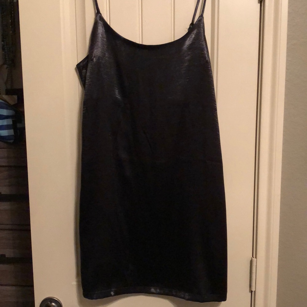 Black satin dress